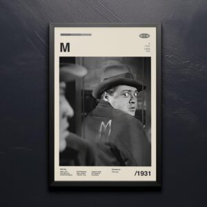 M Movie Poster - Retro movie-themed mid-century artwork