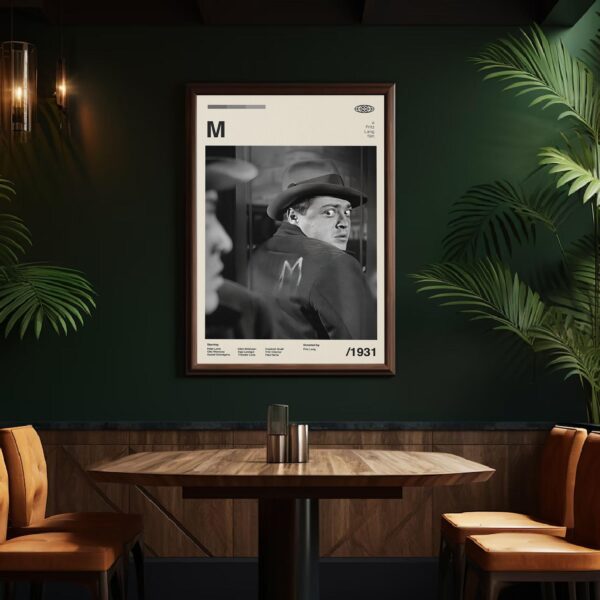 M Movie Poster - Retro movie-themed mid-century artwork