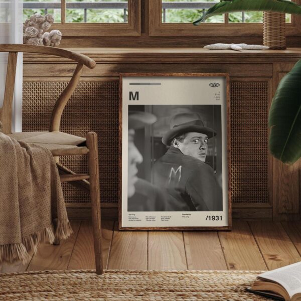 M Movie Poster - Retro movie-themed mid-century artwork