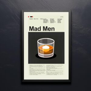 Mad About Men mid century modern movie poster with vintage design
