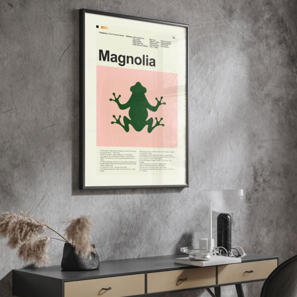Mid-century modern Magnolia movie poster with vintage design elements