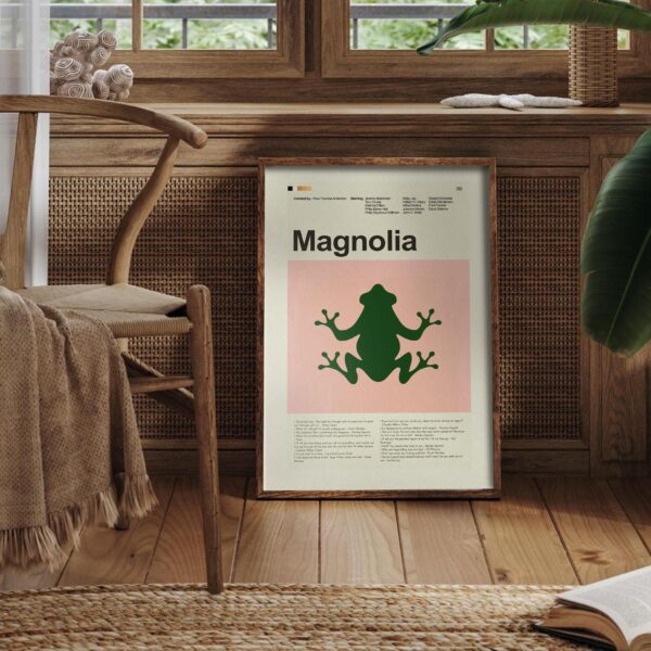 Mid-century modern Magnolia movie poster with vintage design elements