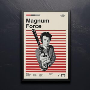 Magnum Force mid-century poster art for vintage decor