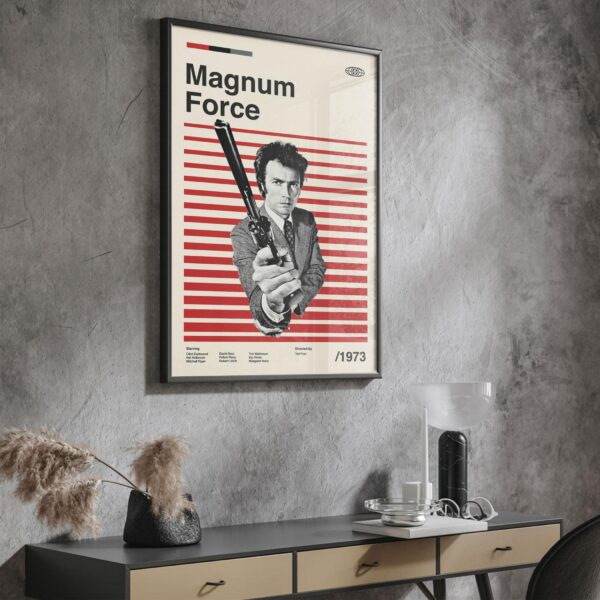 Magnum Force mid-century poster art for vintage decor