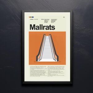 Mallrats vintage mid-century modern movie poster with retro design
