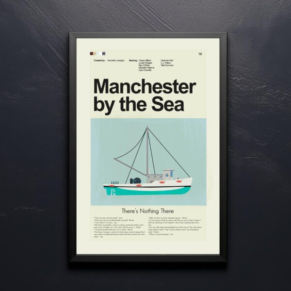 Mid-century modern styled Manchester by the Sea movie poster artwork