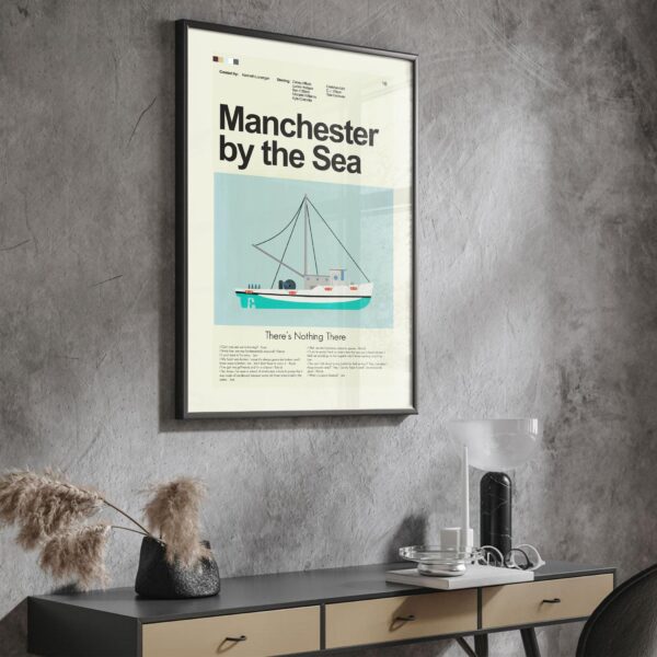 Mid-century modern styled Manchester by the Sea movie poster artwork