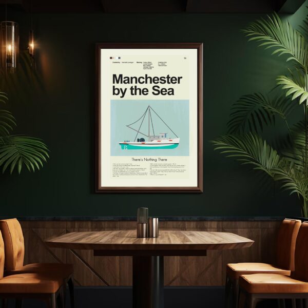 Mid-century modern styled Manchester by the Sea movie poster artwork