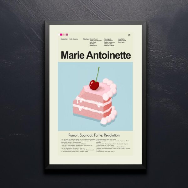Mid-century modern Marie Antoinette movie poster print