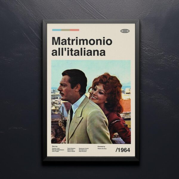 Marriage Italian Style mid-century poster - retro movie artwork