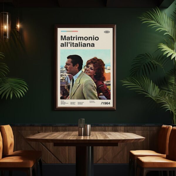 Marriage Italian Style mid-century poster - retro movie artwork