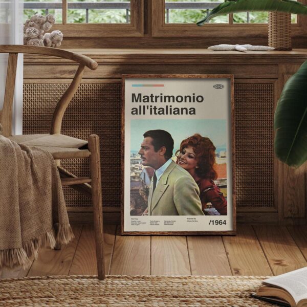Marriage Italian Style mid-century poster - retro movie artwork