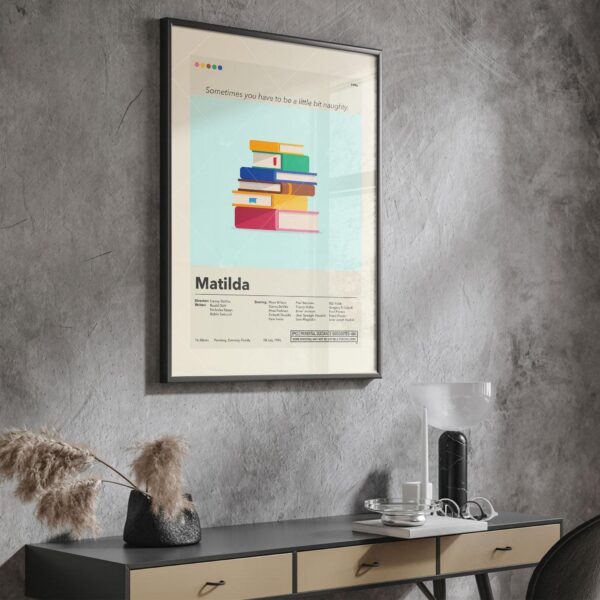 Mid-century modern Matilda movie wall poster with vintage design