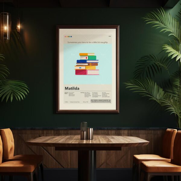 Mid-century modern Matilda movie wall poster with vintage design
