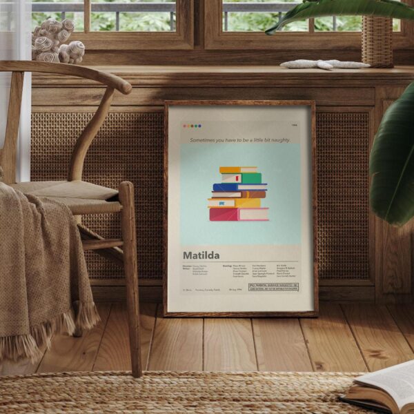 Mid-century modern Matilda movie wall poster with vintage design