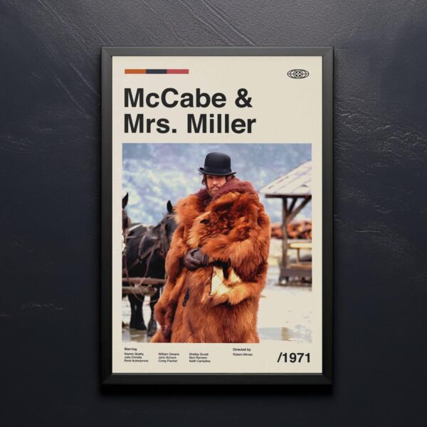 Mid-century modern McCabe & Mrs. Miller movie poster wall art