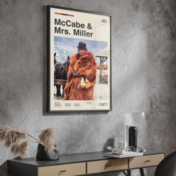 Mid-century modern McCabe & Mrs. Miller movie poster wall art