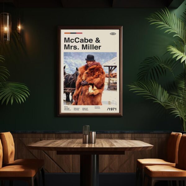 Mid-century modern McCabe & Mrs. Miller movie poster wall art