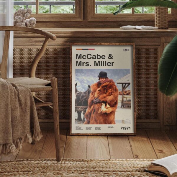Mid-century modern McCabe & Mrs. Miller movie poster wall art