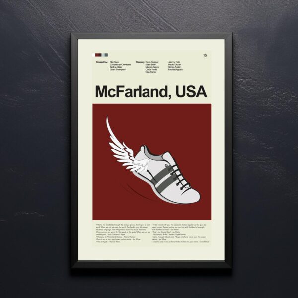 Mid-century modern style McFarland, USA movie poster artwork