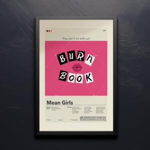 Mid-century modern style poster of Mean Girls movie artwork