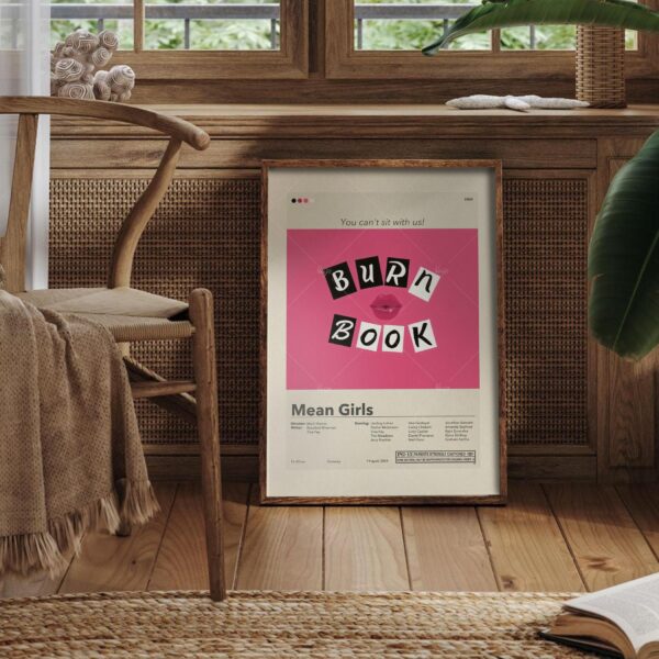 Mid-century modern style poster of Mean Girls movie artwork
