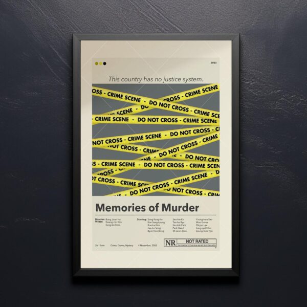 Mid-century modern poster of Memories of Murder movie advertising art