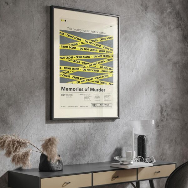 Mid-century modern poster of Memories of Murder movie advertising art