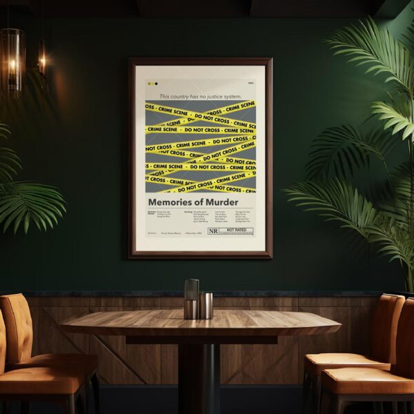 Mid-century modern poster of Memories of Murder movie advertising art