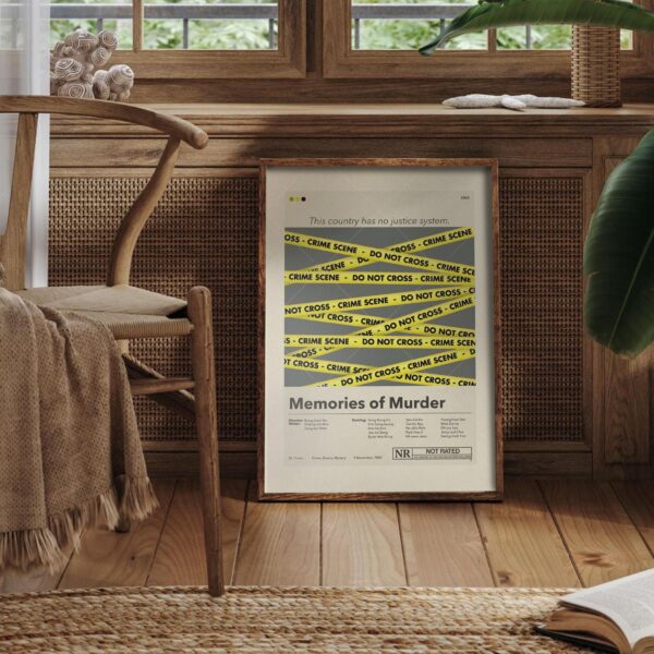 Mid-century modern poster of Memories of Murder movie advertising art