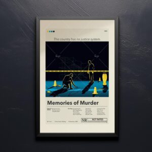 Mid-century modern poster of Memories of Murder movie artwork