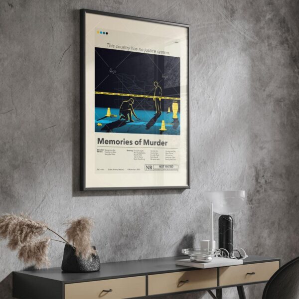 Mid-century modern poster of Memories of Murder movie artwork