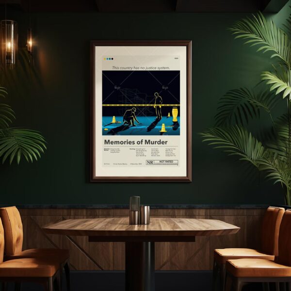 Mid-century modern poster of Memories of Murder movie artwork