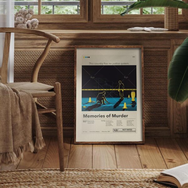 Mid-century modern poster of Memories of Murder movie artwork