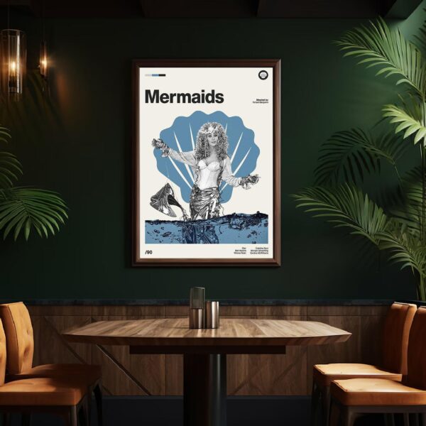 Mermaids Movie Poster - mid-century poster art print