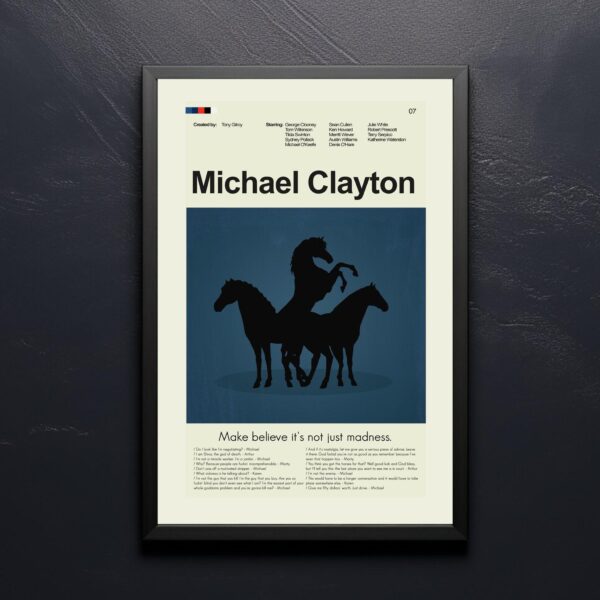 Mid-century modern styled Michael Clayton movie poster art print