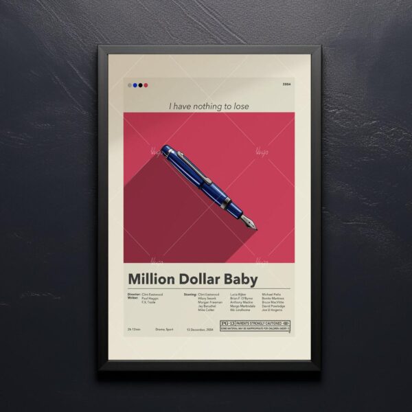 Million Dollar Baby movie poster from 20th Century Studios in mid-century modern style