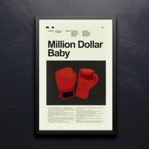 Mid-century modern poster of Million Dollar Baby movie artwork