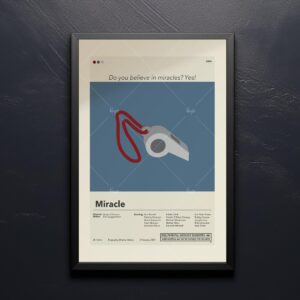 Mid-century modern Miracle movie poster with vintage artistic design