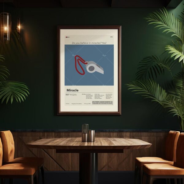 Mid-century modern Miracle movie poster with vintage artistic design