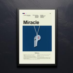 Miracle movie poster with mid-century modern graphic design