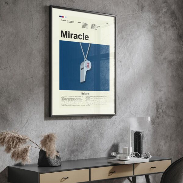 Miracle movie poster with mid-century modern graphic design