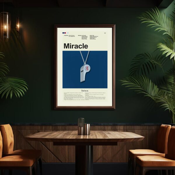 Miracle movie poster with mid-century modern graphic design