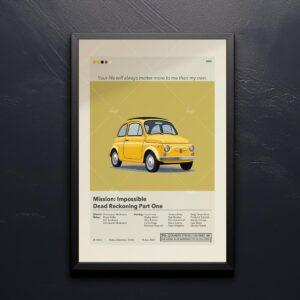 Mid-century modern style poster of Mission: Impossible Dead Reckoning Part One movie
