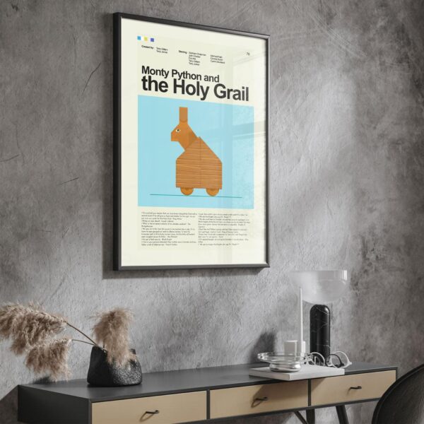 Mid-century modern style Monty Python and the Holy Grail movie poster
