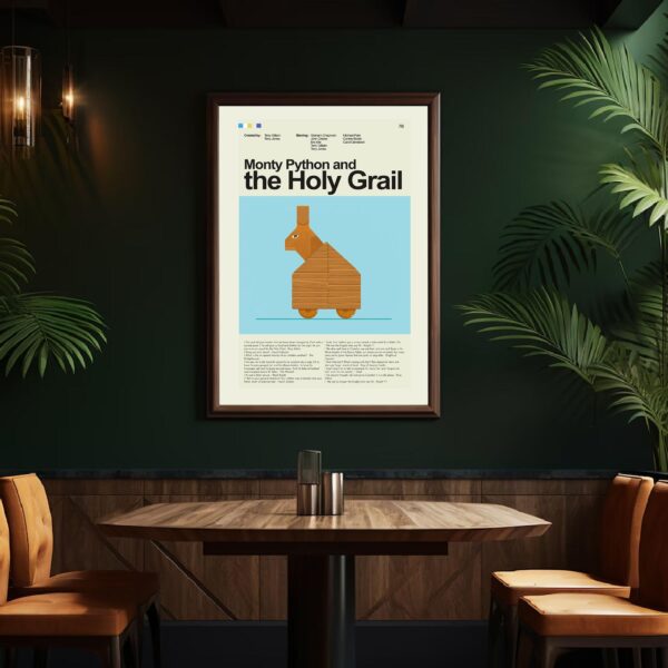 Mid-century modern style Monty Python and the Holy Grail movie poster