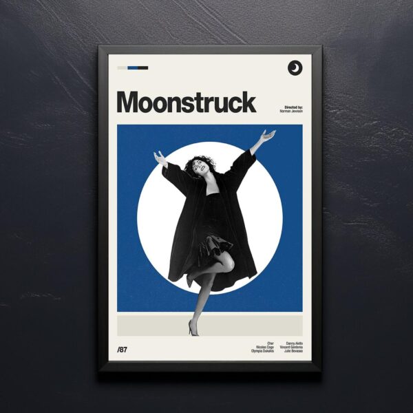 Moonstruck movie poster - mid-century inspired retro artwork