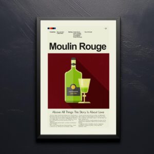 Mid-century modern Moulin Rouge! movie poster print with vintage style