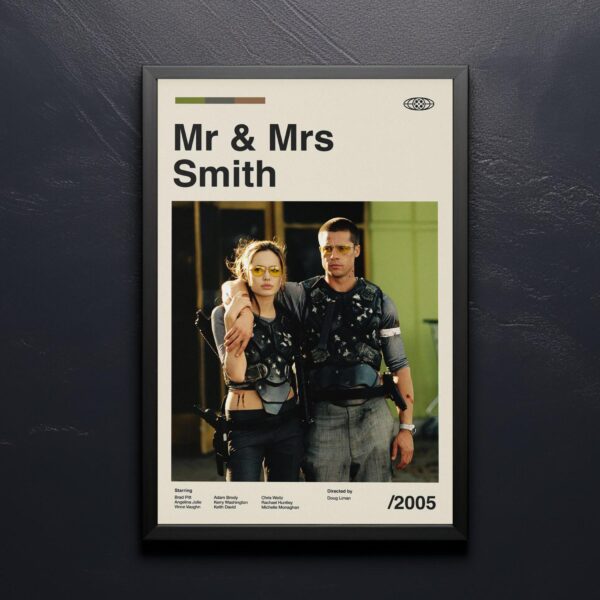 Mr. & Mrs. Smith mid-century poster print - retro artwork