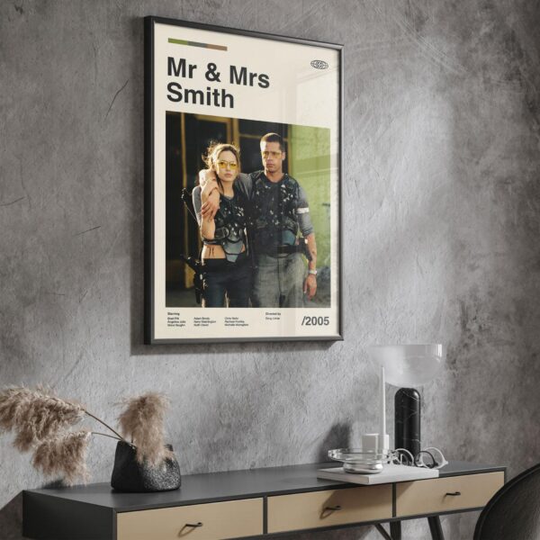 Mr. & Mrs. Smith mid-century poster print - retro artwork